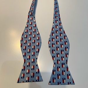 Paris Texas Apparel Co Texas Flag Print 100% Silk Bow tie